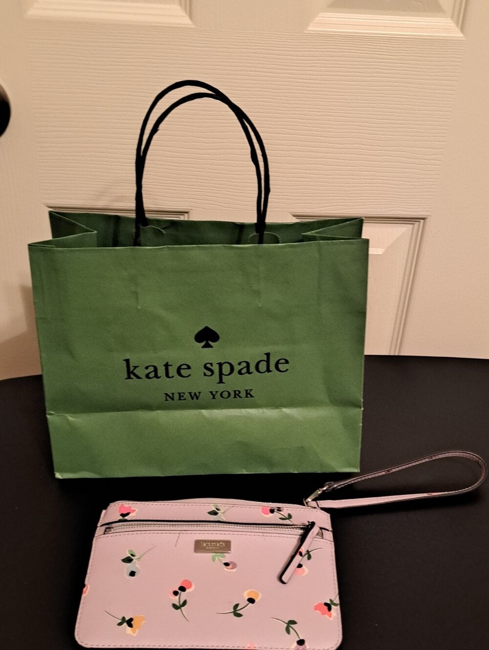 kate spade Lavender Floral Wristlet with Wrist Strap good preloved condition